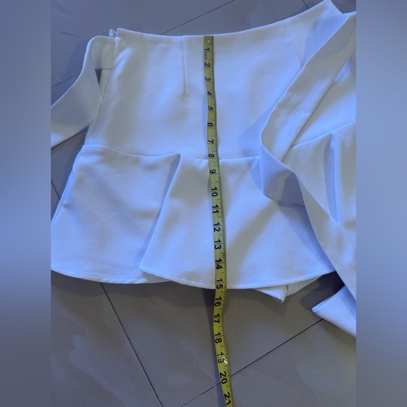 ENDLESS ROSE FLOUNCE WAIST TIE MINI SKORT ruffle white zipper size M - Picture 5 of 15